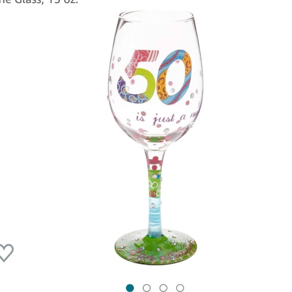 Lolita 50th birthday hand-painted wine glass